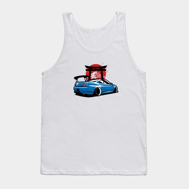 Blue Skyline GTR R33 Tank Top by KaroCars